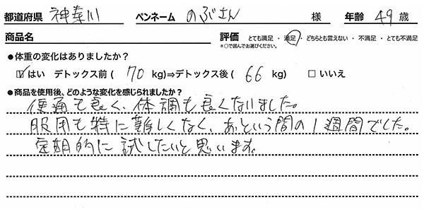 デトックスルーお客様の感想2