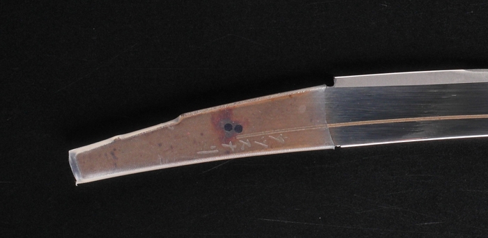 刀身ペーパーナイフソハヤノツルキモデル茎(なかご)(1)