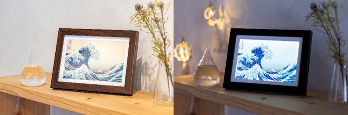 昼はアートボード、夜は間接照明に