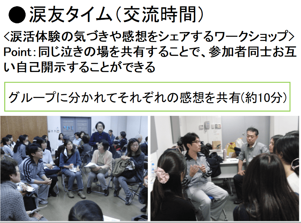 【 知らない人同士でも、自己開示をして、泣き出します 】