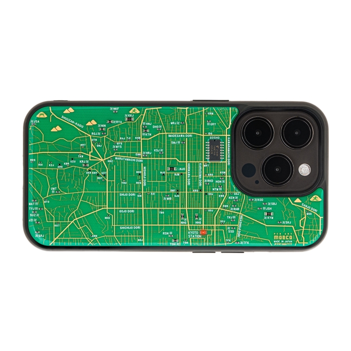 FLASH 京都回路地図 iPhone 15 Proケース 緑