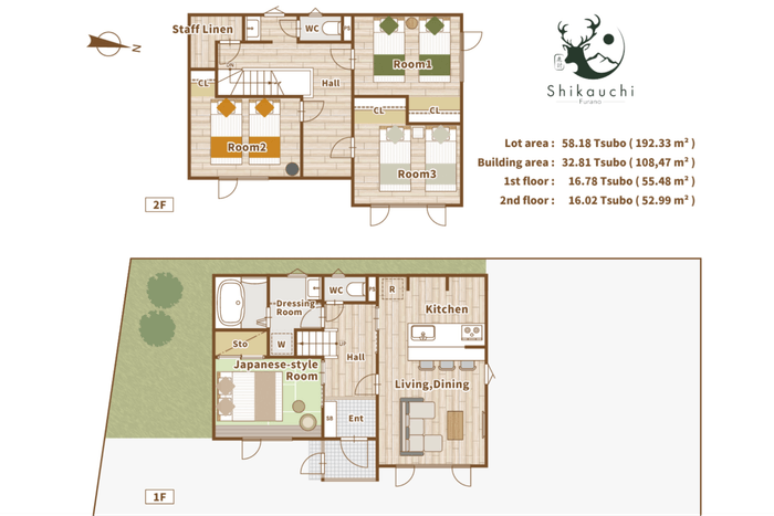 1棟貸しだからこその広々空間