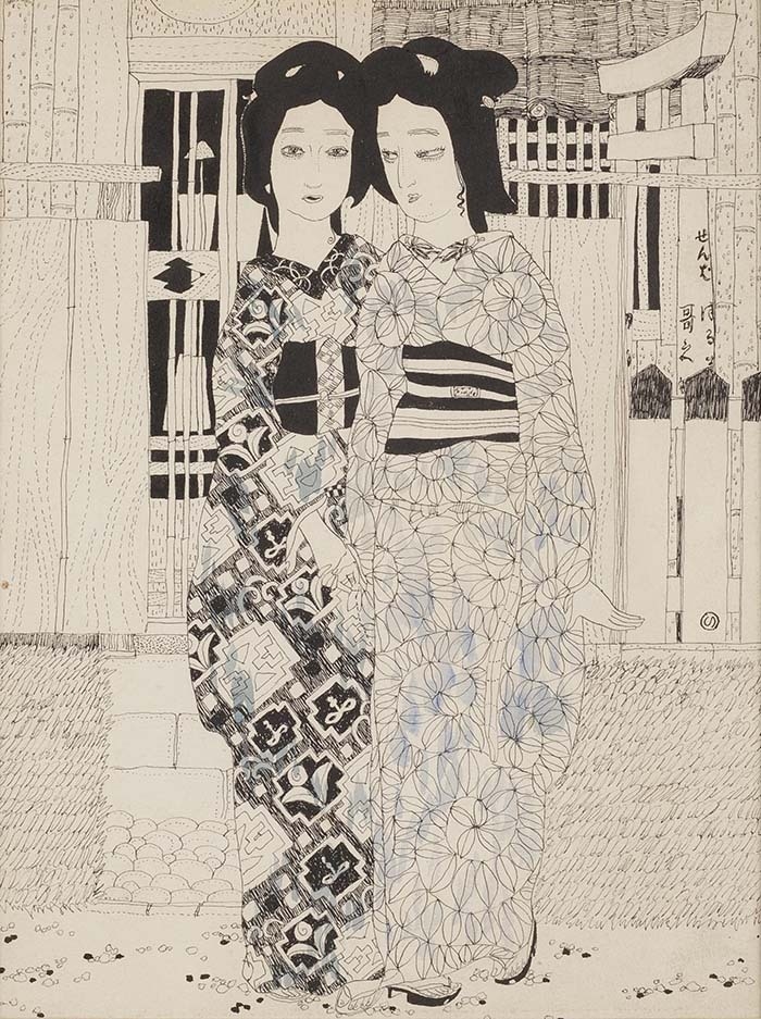 堂本印象「九軒の女」1912年 京都府立堂本印象美術館蔵