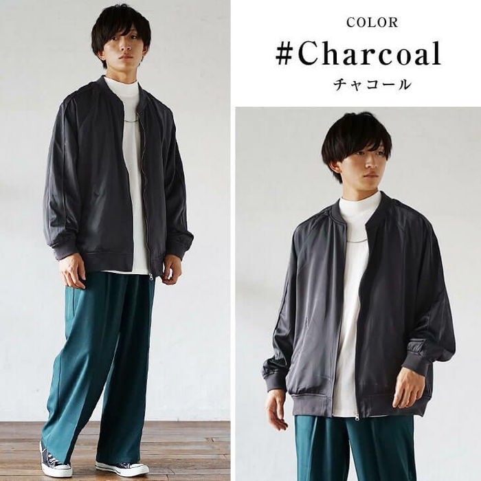 MinoriTY Select とろみサテンMA-1ジャージブルゾン