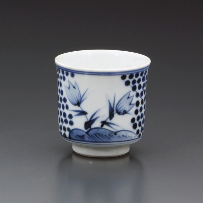 (10) 染付草花文湯呑茶碗 京都府/商工省陶磁器試験所
