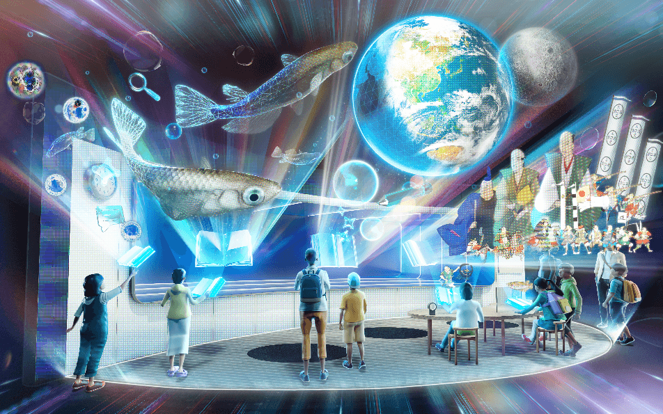 2050年の未来の学び場を表現した展示ブース(イメージ図)