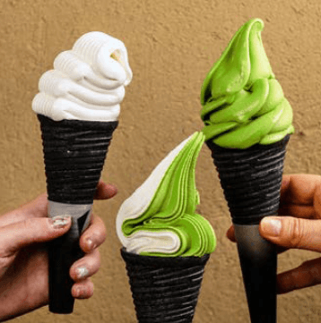 種類ごとに違う見た目を楽しめるソフトクリーム