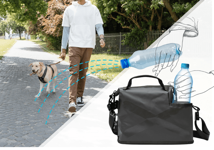 愛犬のお散歩に大活躍！マナーボトルやおやつなどらくらく収納