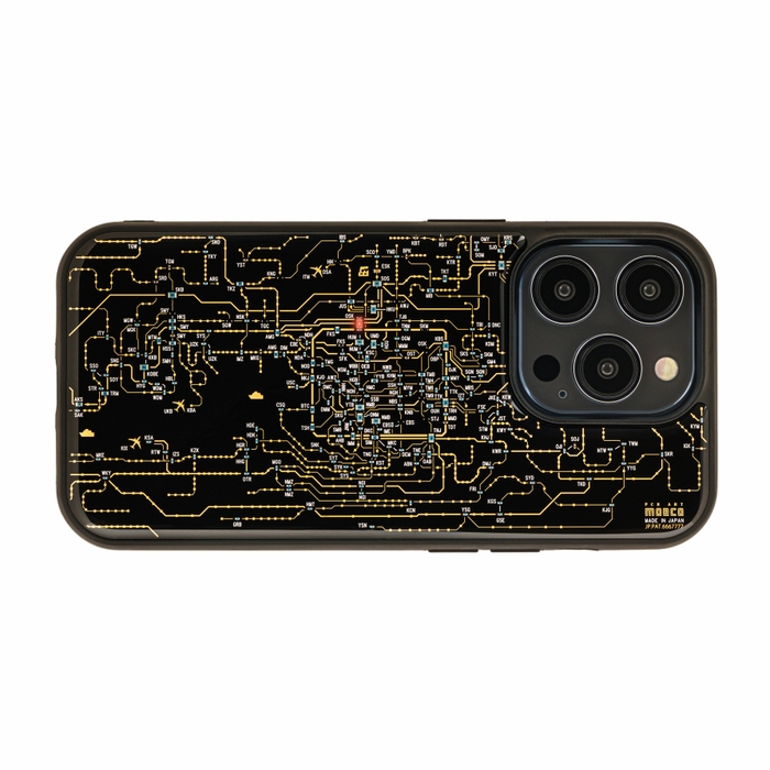FLASH 関西回路線図 iPhone 14Proケース 黒