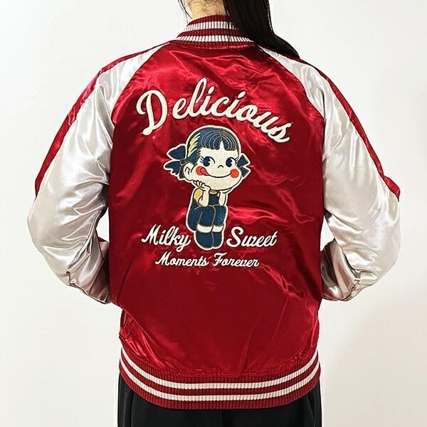 ペコちゃんのクールなコラボ刺繍スカジャン