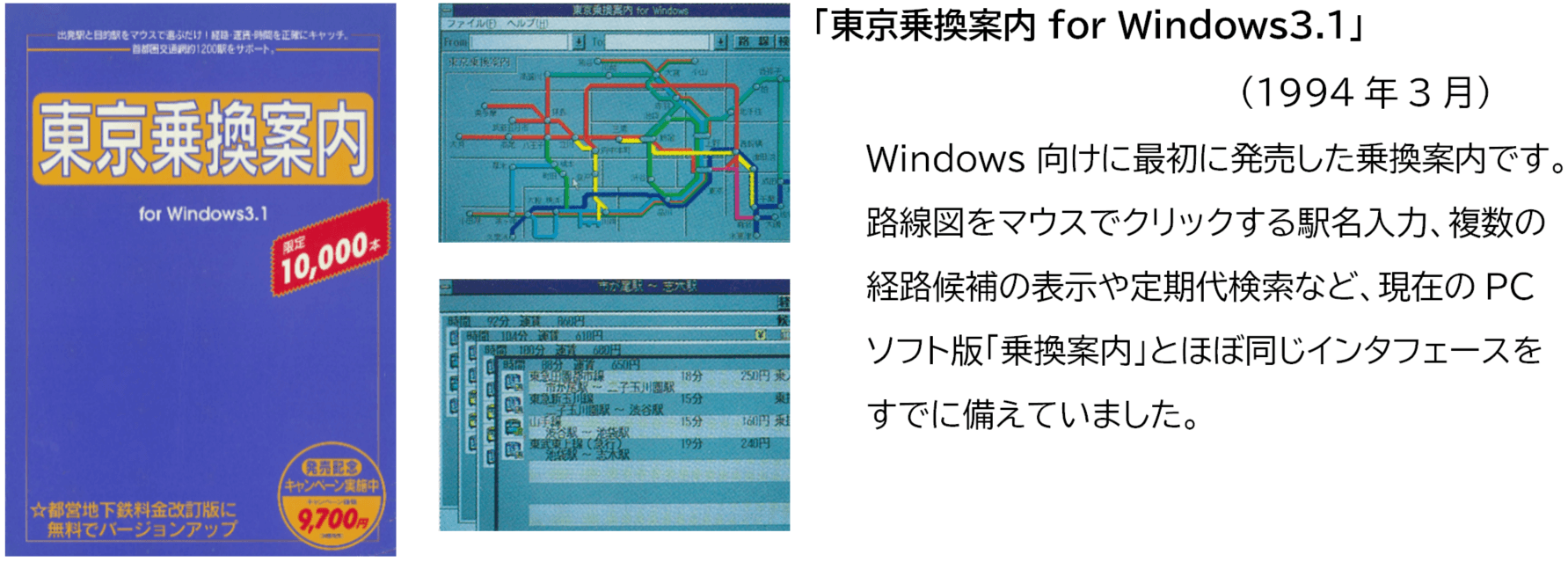「東京乗換案内 for Windows 3.1」