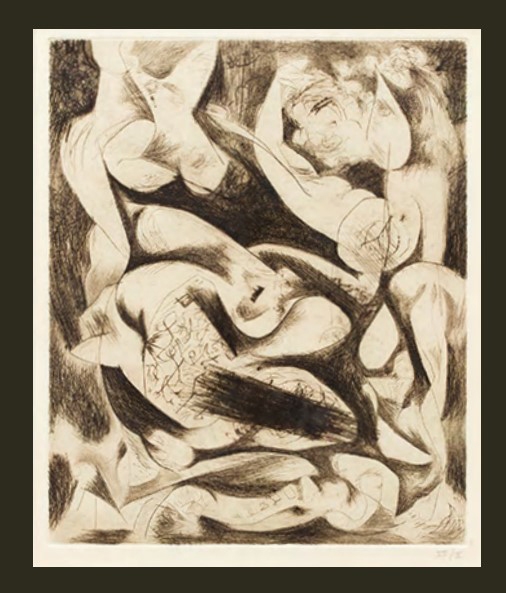 ジャクソン・ポロック 無題(P14) エングレーヴィング・ドライポイント