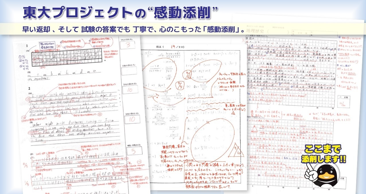 東大プロジェクトにおける手書き添削