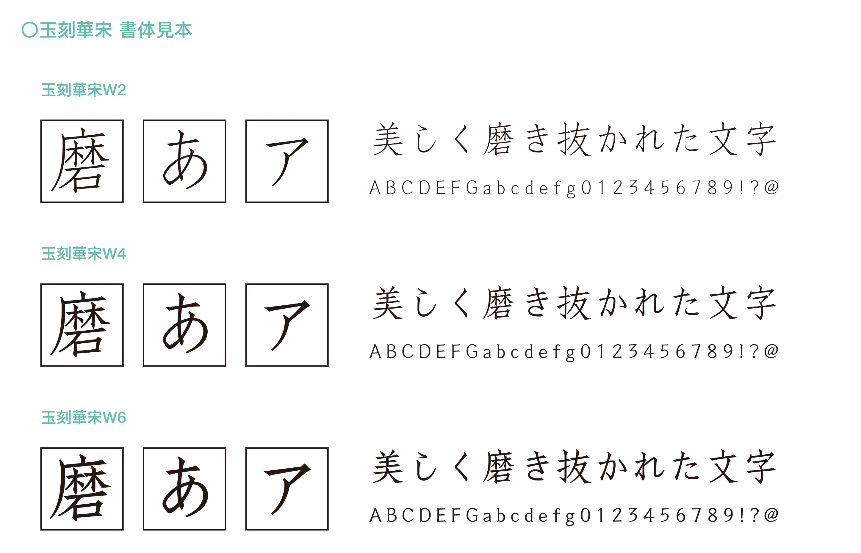 玉刻華宋書体見本