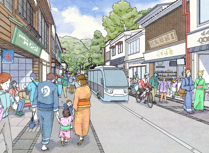 温泉街の道路イメージ案