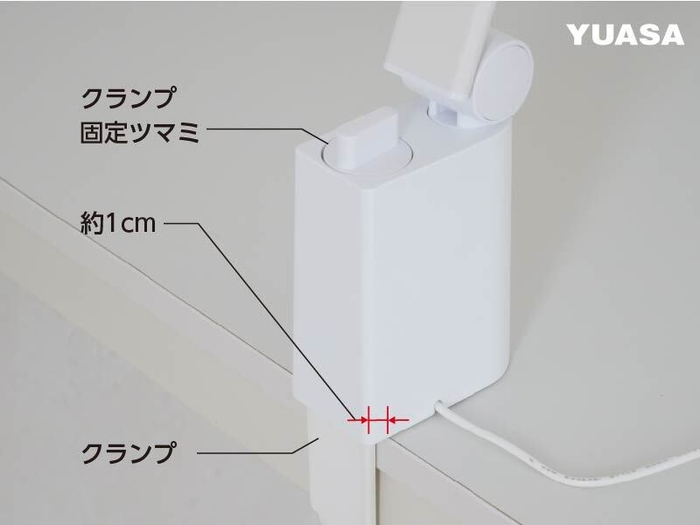 コンパクト設置できる固定部
