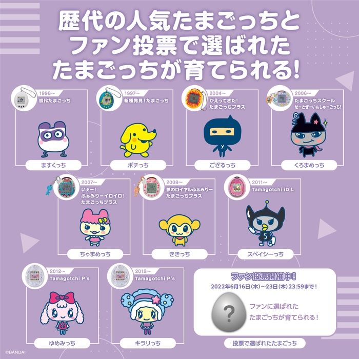 歴代人気たまごっち大集合!