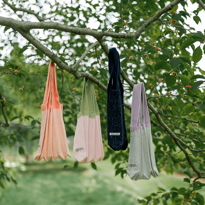 SPANGLE MINI PLEATS KNIT BAG