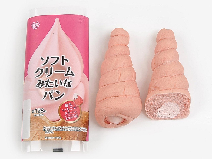 ソフトクリームみたいなパン (練乳いちごのクリーム)あまおう苺 単品画像