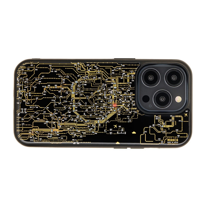 FLASH 東京回路線図 iPhone 14Proケース 黒