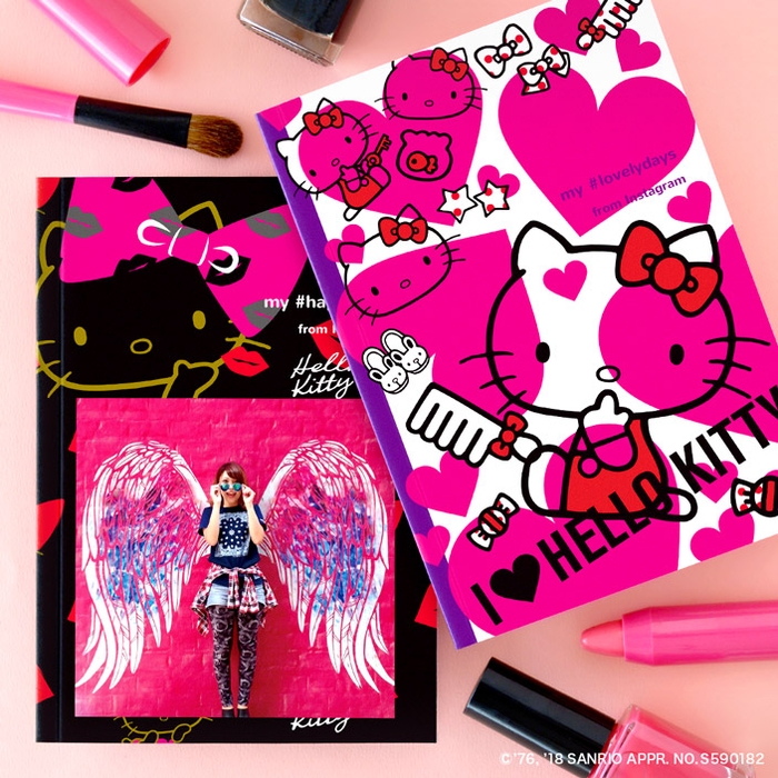 大胆なピンクや黒が日常の写真をHOT&COOLに彩る『ハローキティ フォトダイアリー』新デザイン登場