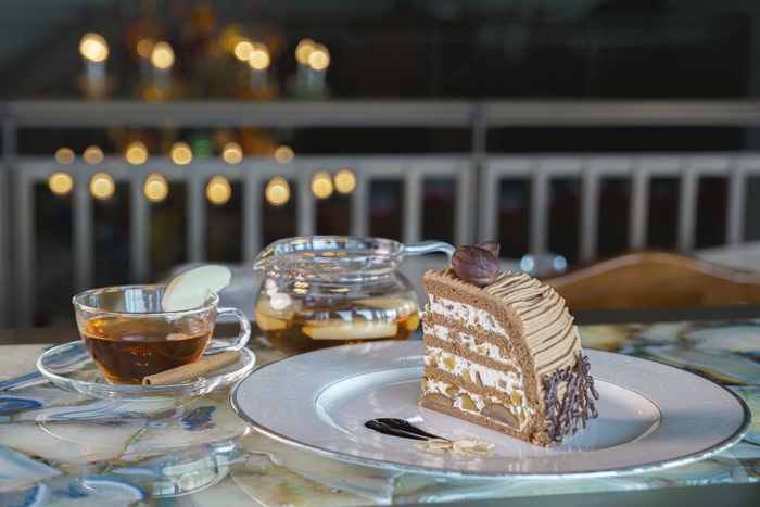 ▲モンブランズコットケーキとアップルシナモンティーのセット