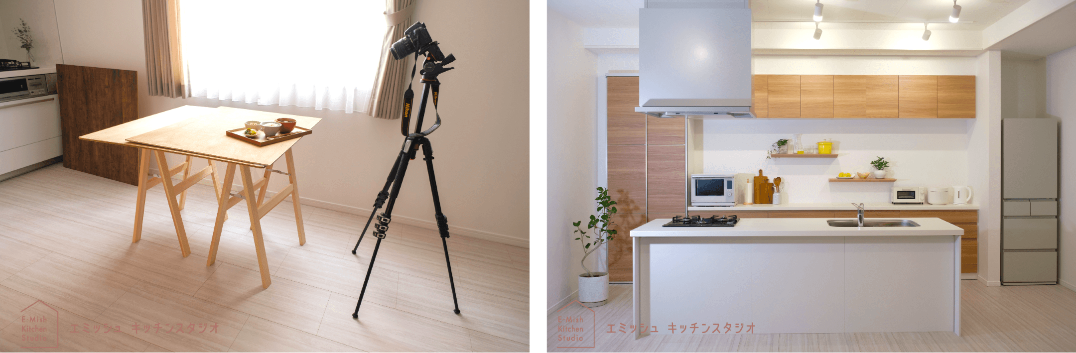 自然光撮影の様子/調光可能なライトを採用