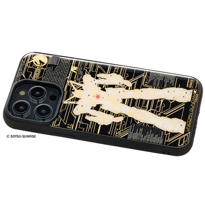 FLASH ユニコーンガンダム Ver.TWC 基板アート iPhone 14Pro Maxケース ななめ