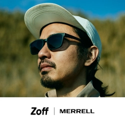 Zoffとアウトドアブランド「MERRELL」が初コラボレーション。 昨夏に話題を呼んだMERRELLの「HYDRO MOC」から着想を得た、 機能的かつサステナブルなサングラスが登場。