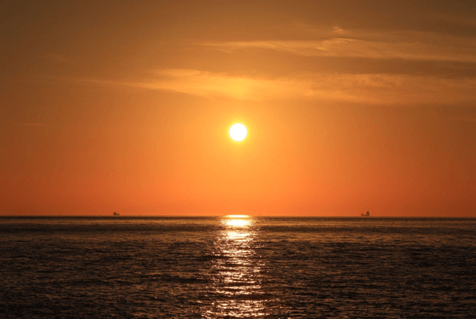 淡路島西海岸の夕陽