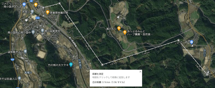 <実証実験の飛行ルート>