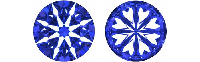 美しいカットのダイヤモンドにのみ現れるハート＆キューピッド