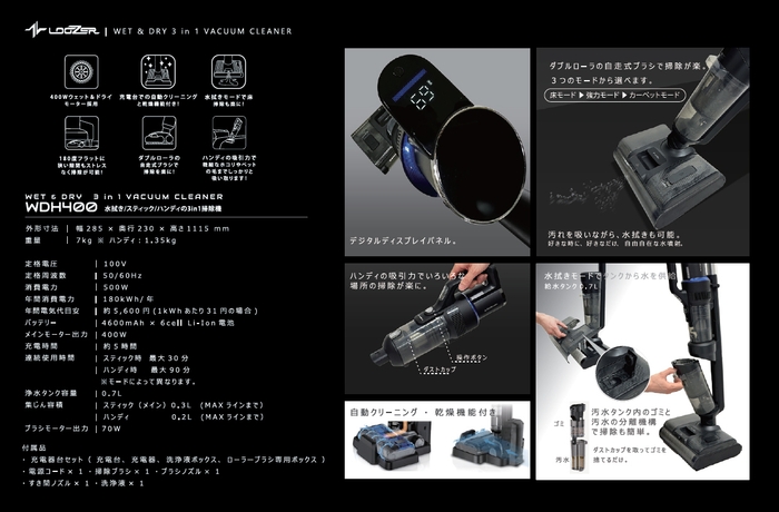 VACUUM CLEANER:WDH400 概要