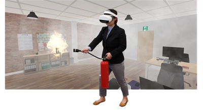 【日本初】 スタンドアロン型VRゴーグルを用いた消火訓練システム 「VR消火訓練シミュレータNeo」を販売開始　 ～VR空間内を歩いて、訓練用消火器で消火訓練～
