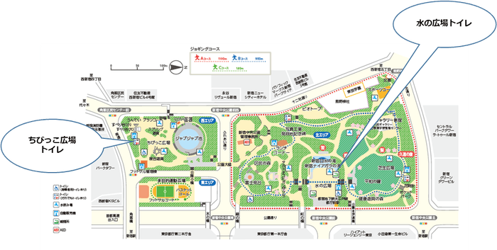 新宿中央公園リンレイトイレ場所