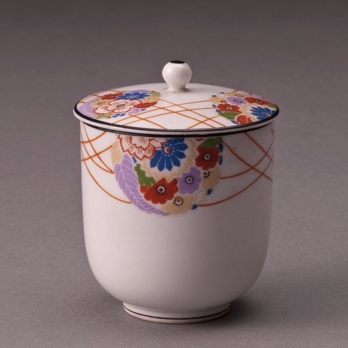 (12) 色絵手毬文共蓋湯呑茶碗 福岡県/東洋陶器株式会社