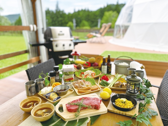 手ぶらBBQ 食材・調理風景