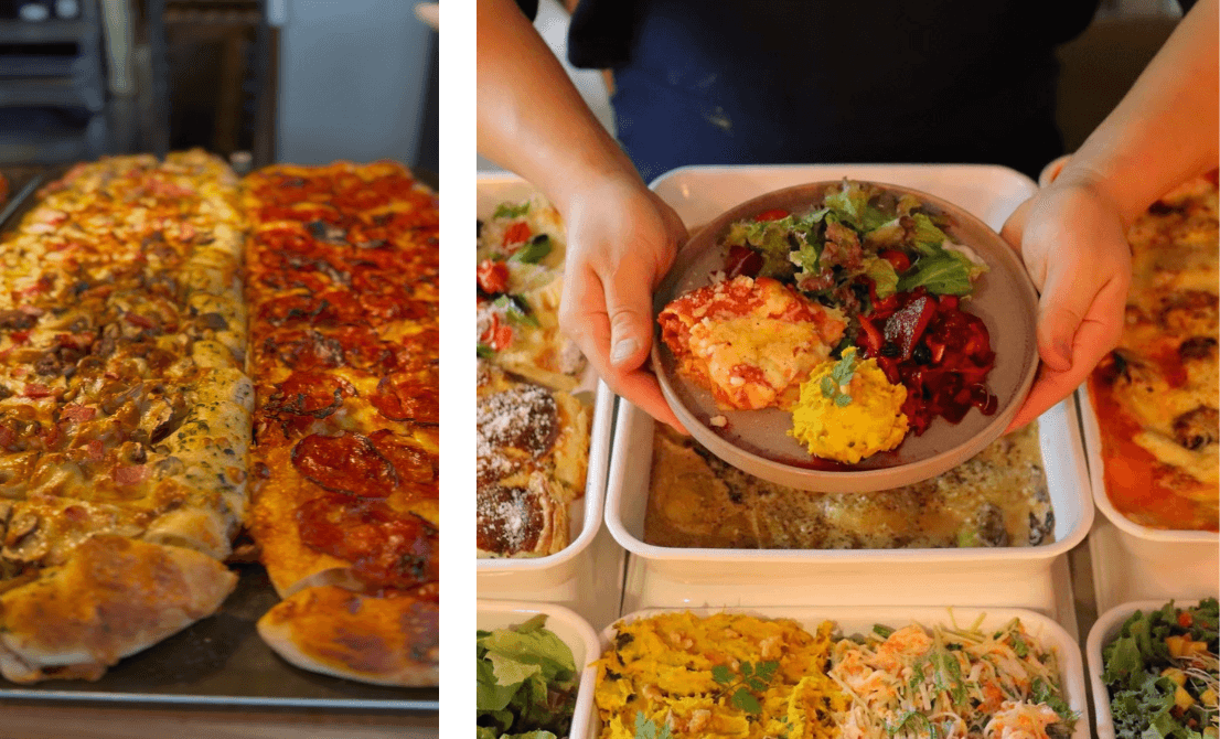 業態初 ピザ食べ放題とサラダビュッフェ