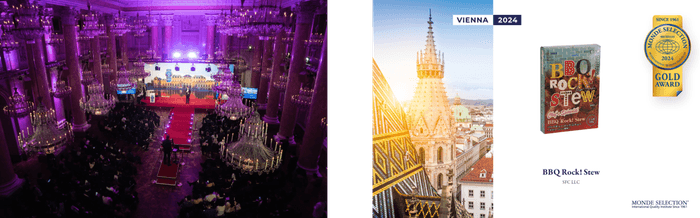 *6月にウィーンで開かれたモンドセレクションの授賞式と、金賞を受賞した「BBQ Rock! Stew」