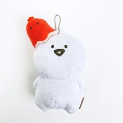 頭にタコさんウインナーがちょこん。お文具さんの癒しぬいぐるみマスコット。