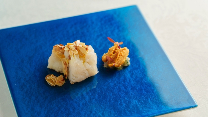 ▲淡路島の夏の高級食材を使用したフレンチコースを提供