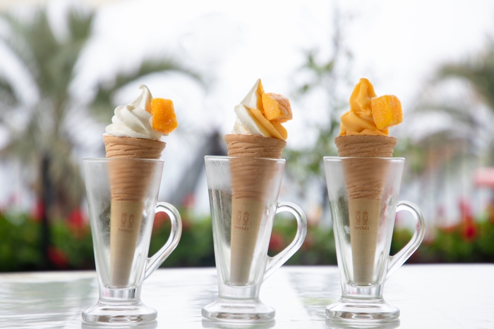 ▲選べる3種の「マンゴーソフト」