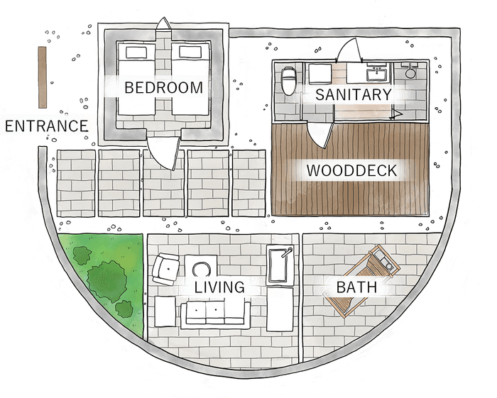 グランピングサイト内イメージ図