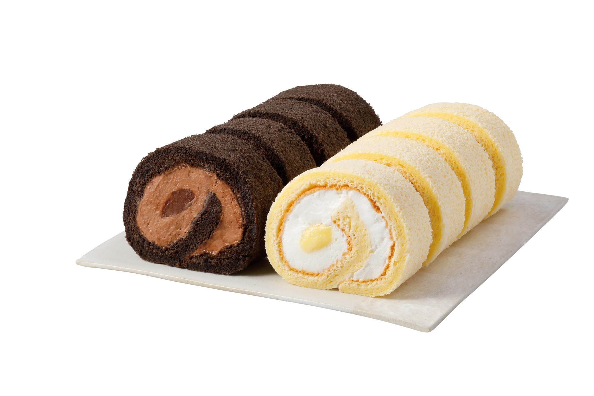 2種のふわもちクリームロール ベルギーチョコ&カスタード  イメージ画像