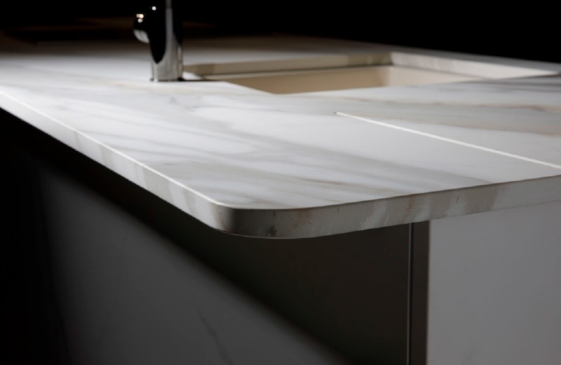 キッチン天板:4D CERAMICS Calacatta Aureo 4D Cashmere 3200×1600×20mm