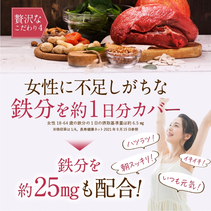 こだわり4. 鉄分を約1日分配合