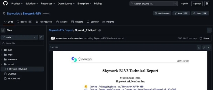オープンソース化されたSkywork-R1V 3.0