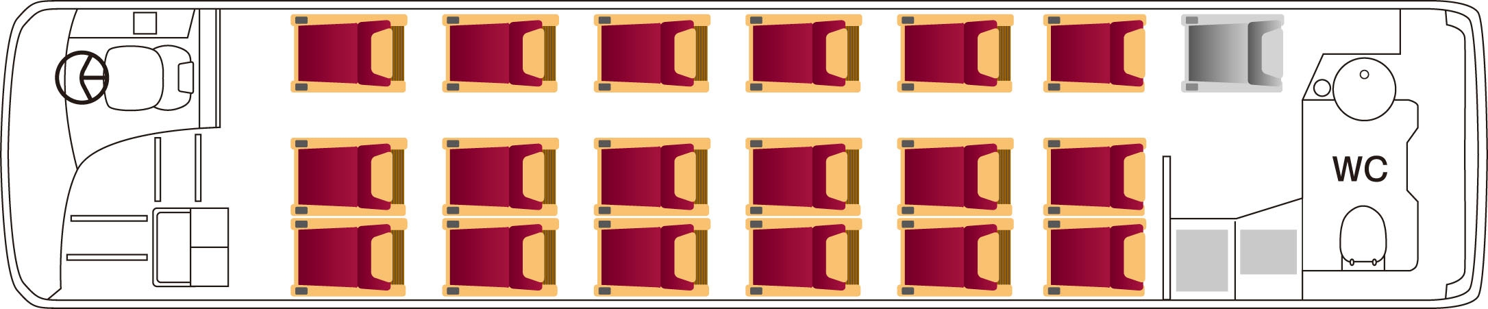 クリスタルクルーザー「菫」(すみれ)車内(イメージ)