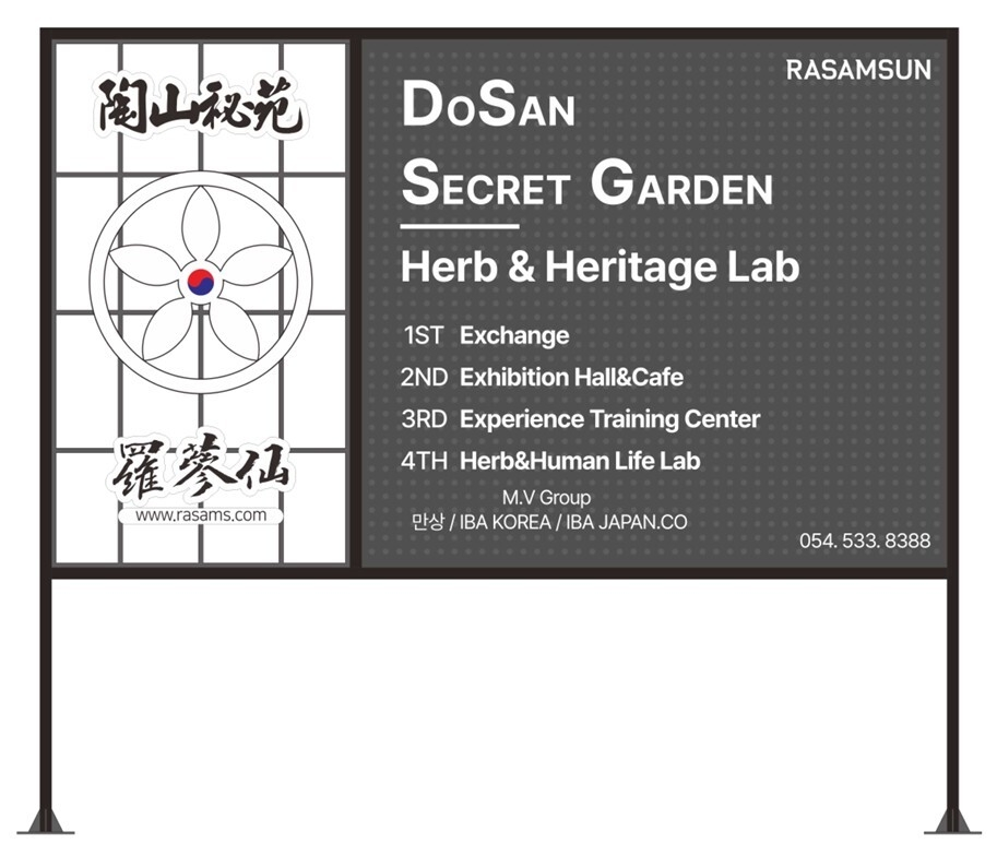 韓国安東 陶山秘苑Secret Garden 施設案内看板