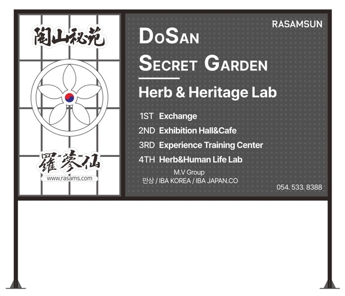 韓国安東 陶山秘苑Secret Garden 施設案内看板